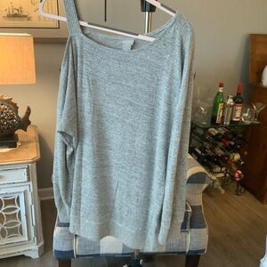 Chico's Gray Off-the-Shoulder Sweater